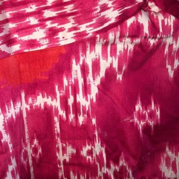 Jones New York Signature Petite Pink & White Ikat Print Sleeveless Dress 8P Stre - Picture 3 of 7